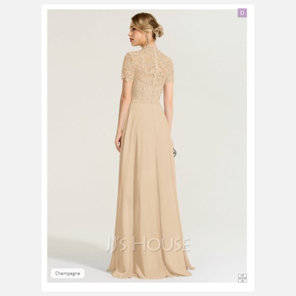 JJ's House A-Line High Neck Floor-Length Chiffon Bridesmaid Dress (BRAND NEW) - Picture 2 of 12